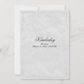 Luxus Einfach Eleganter Silver Glitzer Quinceañera Einladung (Rückseite)