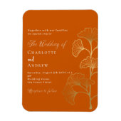 Luxus-Einladung zum Hochzeitsginkgo Magnet (Vertikal)
