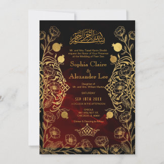 Luxus-Einladung zur islamischen Hochzeit in Schwar Einladung