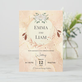 Luxus Einmalige Hochzeitskarte - Personalisiert Go Einladung
