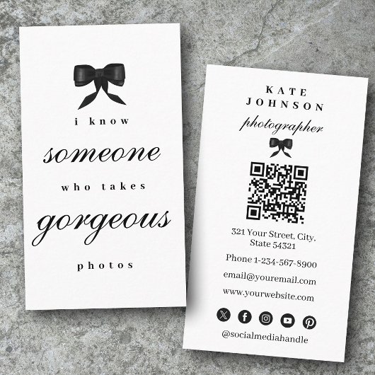 Luxus Einzigartig Eleganter Fotograf QR-Code Visitenkarte
