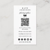 Luxus Einzigartig Eleganter Fotograf QR-Code Visitenkarte (Rückseite)
