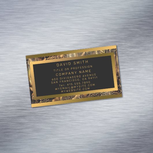 Luxus Einzigartiges Holz Gold Magnetische Visitenkarte (Beispiel)