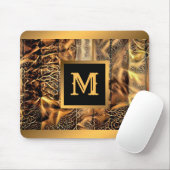 Luxus Einzigartiges Holz Gold Mit Monogramm Mousepad (Mit Mouse)
