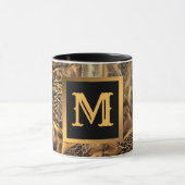 Luxus Einzigartiges Holz Gold Mit Monogramm Tasse (Zentrum)