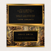 Luxus Einzigartiges Holz Gold Visitenkarten (Außenseite Aufgefaltet)