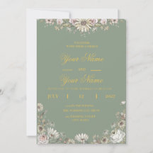 Luxus Elegant Boho Minimalistisch Salbeigrün Gold