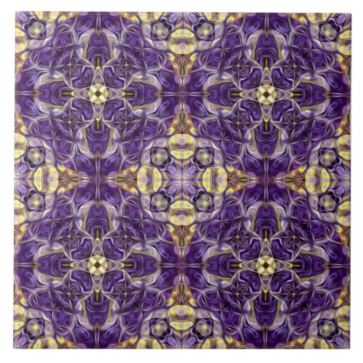 Luxus, elegant, dekorativ, lila, vergoldet fliese (Vorderseite)
