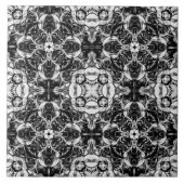 Luxus, elegant, dekorativ, schwarz und weiß fliese (Vorderseite)