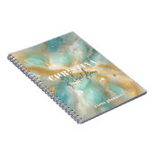 Luxus Elegant Glam Gold Glitzer Aquamarine Notizblock (Rechte Seite)