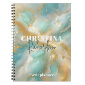 Luxus Elegant Glam Gold Glitzer Aquamarine Notizblock (Vorderseite)