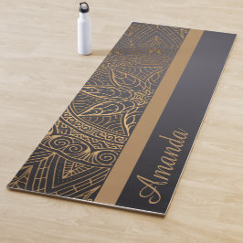 Luxus Elegant Gold Black Mandala Designname Yogamatte