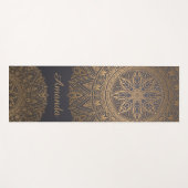 Luxus Elegant Gold Black Mandala Designname Yogamatte (Vorderseite (Horizontal))