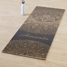 Luxus Elegant Gold Black Mandala Designname Yogamatte