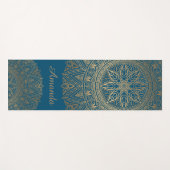 Luxus Elegant Gold Blue Mandala Designname Yogamatte (Vorderseite (Horizontal))