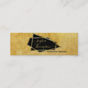 Luxus Elegant Gold Glitter Marmor Schrift Mini Visitenkarte