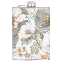 Luxus, Elegant, Goldgraues Blumenmuster
