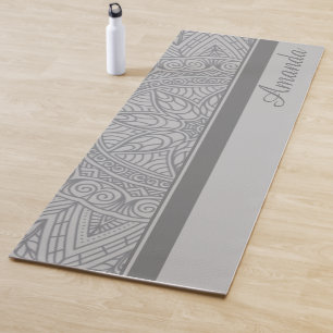 Luxus Elegant Gray Black Mandala Designname Yogamatte