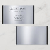 Luxus Elegant handgeschriebenes Script Silver Cool Visitenkarte (Vorne/Hinten)