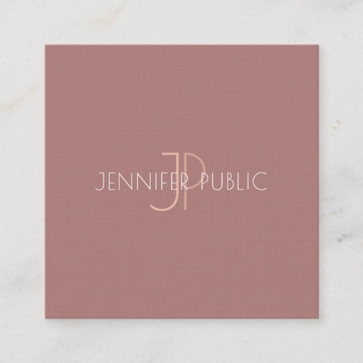 Luxus Elegant Modernes Design Monogram Schlicht Quadratische Visitenkarte (Vorderseite)