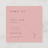 Luxus Elegant Modernes Design Monogram Schlicht Quadratische Visitenkarte (Rückseite)