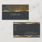 Luxus Elegant Modernes Gold Confetti Border Black Rabattkarte (Vorne/Hinten)