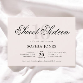 Luxus Elegant Pink Sweet 16 Einladung