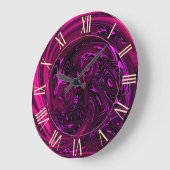 Luxus Elegant Rosa Drachenpferd Abstrakt Große Wanduhr (Winkel)