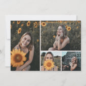 Luxus Elegant Rosa Sweet 16 Foto Einladung (Rückseite)