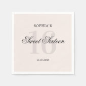 Luxus Elegant Rosa Sweet 16 Napkins Serviette (Vorderseite)