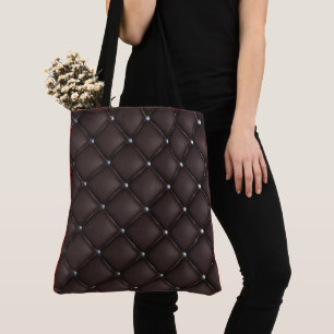 Luxus Elegant Schwarz Gold Geprägtes Leder Muster Tasche