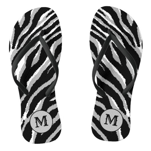Luxus Elegant Silver Mit Monogramm Tiger Badesandalen (Fußbett)