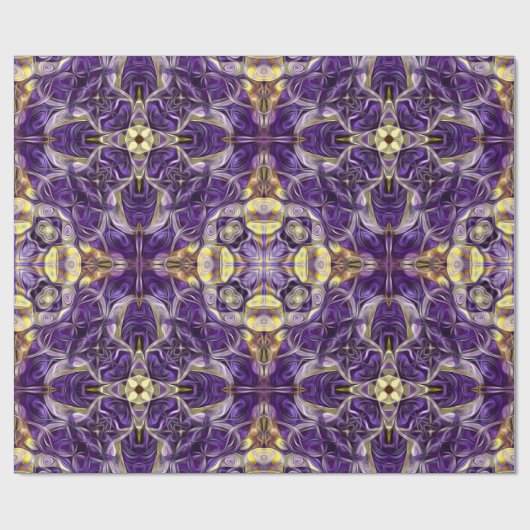 Luxus, elegant, Vintag, lila, gelb Geschenkpapier (Flach)