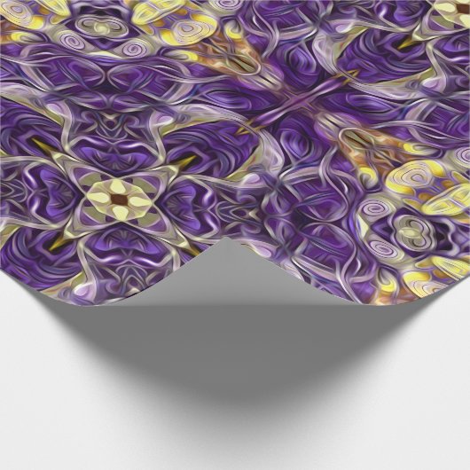 Luxus, elegant, Vintag, lila, gelb Geschenkpapier (Ecke)