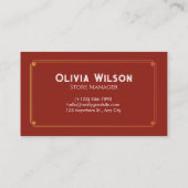 Luxus Elegante Bäckerei & Konditorei Visitenkarte (Rückseite)