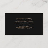 Luxus Elegante Black Gold Business Card Visitenkarte (Rückseite)