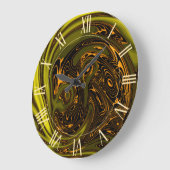 Luxus Elegante Gold Dragon Abstrakte Große Wanduhr (Winkel)