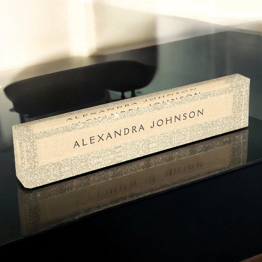 Luxus Elegante Gold Glitzer Sparkle Moderne Kunst, Namensplakette