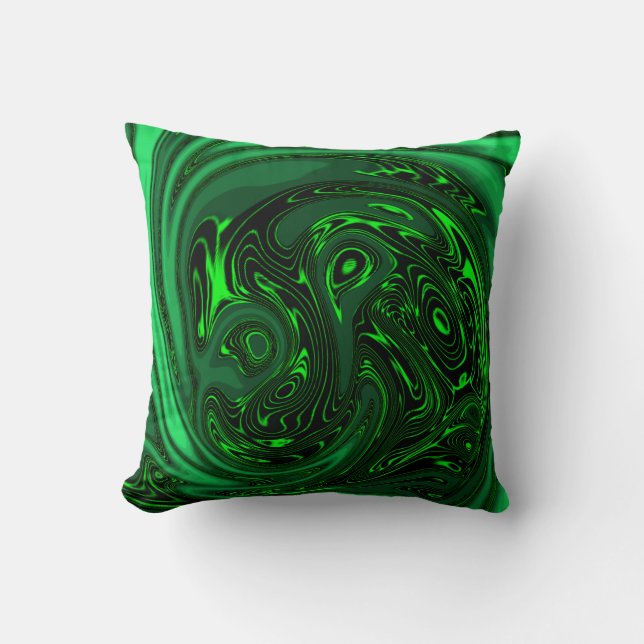 Luxus Elegante Green Dragon Horse Abstrakt Kissen (Vorderseite)