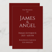 Luxus Elegante Hochzeitseinladung | Vollständig be Einladung (Vorne/Hinten)