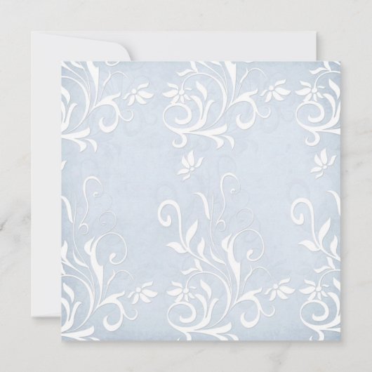 Luxus Elegante Hochzeitsreise mit dem blauen Flora Einladung (Rückseite)