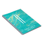 Luxus Elegante Marble Gold Moderne Monogramm Zitat Notizblock (Rechte Seite)