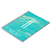 Luxus Elegante Marble Gold Moderne Monogramm Zitat Notizblock (Linke Seite)