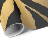 Luxus Elegante Moderne Black Gold Linie Geschenkpapier (Rolleneckpunkt)