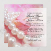 Luxus Elegante Perlen Wedding Ring Dusche laden Einladung (Vorne/Hinten)