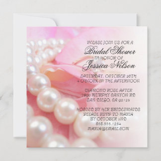 Luxus Elegante Perlen Wedding Ring Dusche laden Einladung