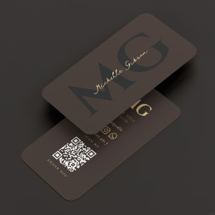 Luxus Elegante Professionelle Initialen Espresso Visitenkarte