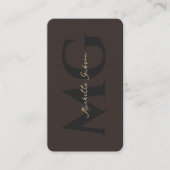 Luxus Elegante Professionelle Initialen Espresso Visitenkarte (Vorderseite)