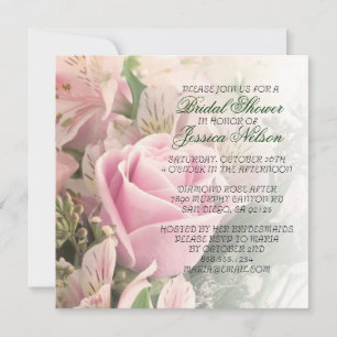 Luxus Elegante Rosa Blume Bouquet Dusche laden ein Einladung