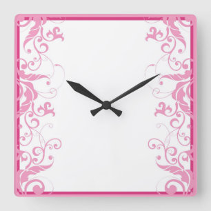 Luxus Elegante Rosa Blume Wirbel Uhr
